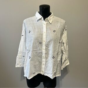 White Button-Up Women's Shirt